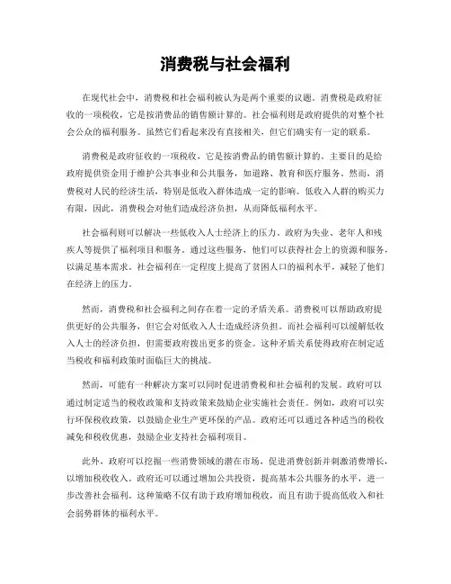 消费税与社会福利