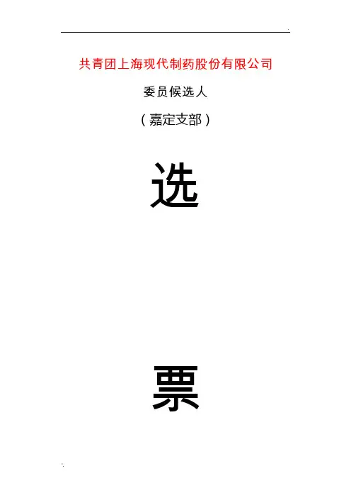 团委选票格式