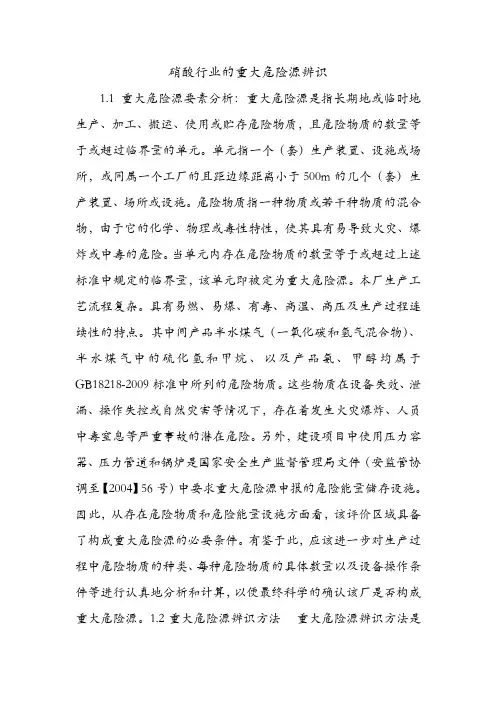 硝酸行业的重大危险源辨识.doc