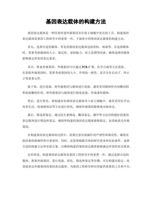 基因表达载体的构建方法