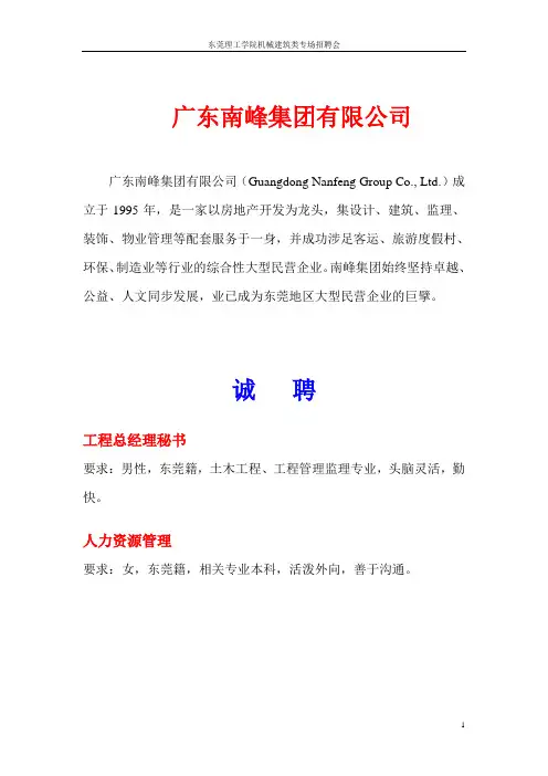 广东南峰集团有限公司