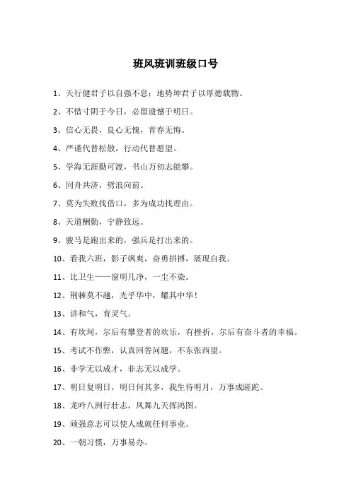 班风班训班级口号
