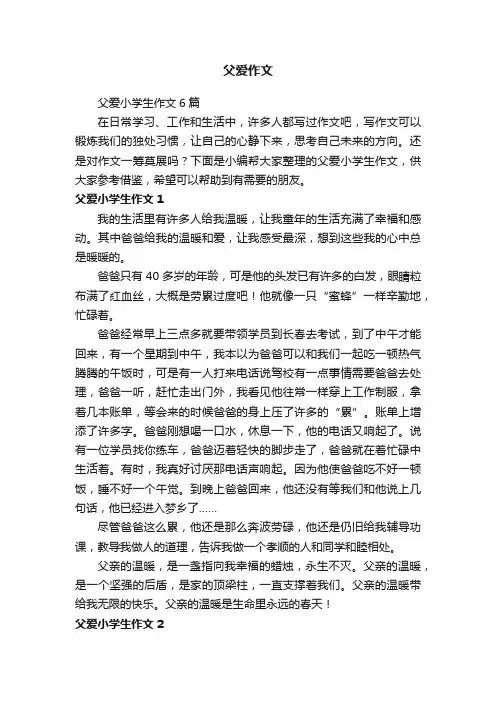 父爱小学生作文6篇