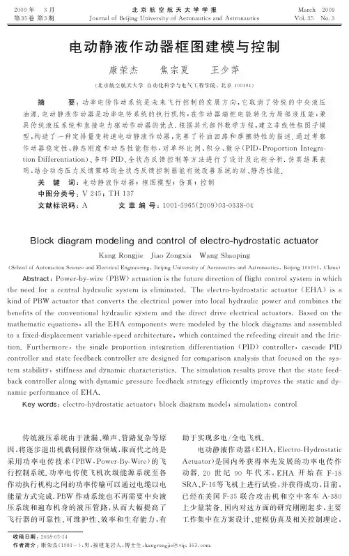 电动静液作动器框图建模与控制