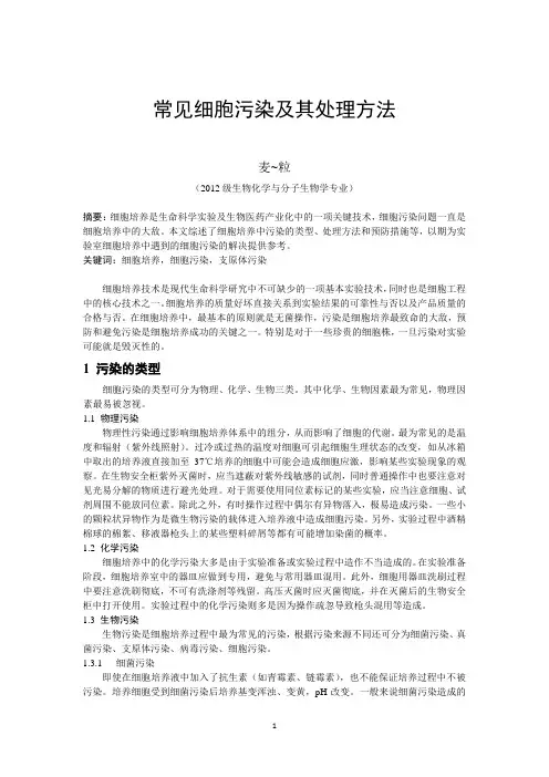 细胞培养中常见的污染及处理@麦粒