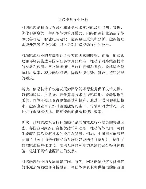 网络能源行业分析