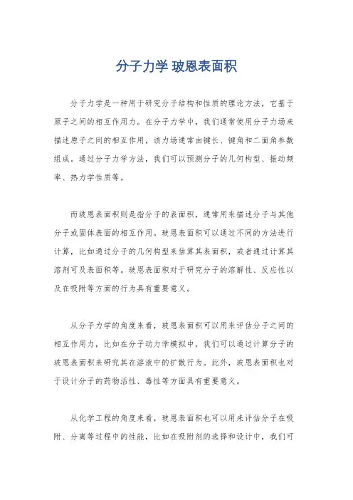 分子力学 玻恩表面积