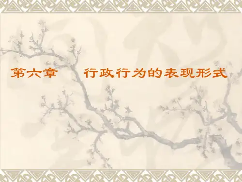 第六章   行政行为的表现形式 行政法课件