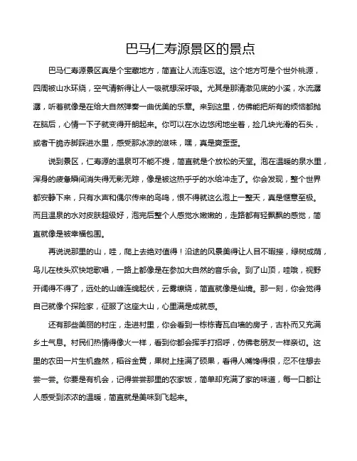 巴马仁寿源景区的景点