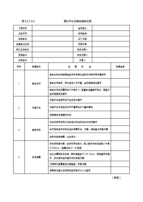 吊篮验收表