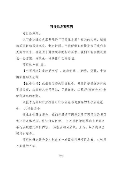 可行性方案范例