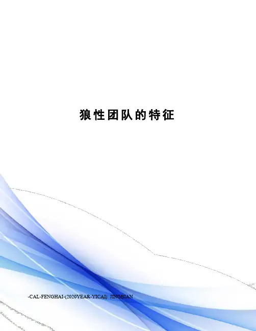 狼性团队的特征