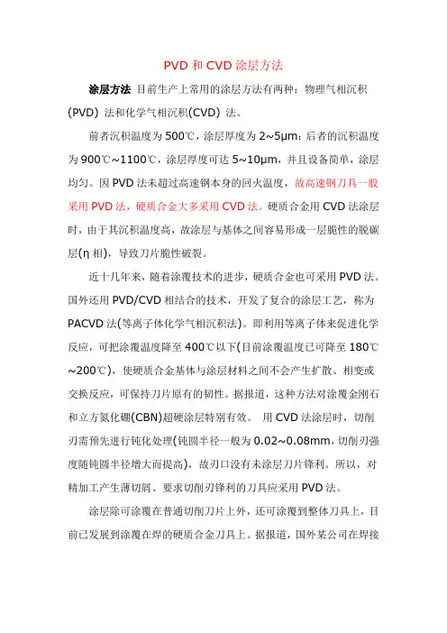 PVD和CVD涂层方法