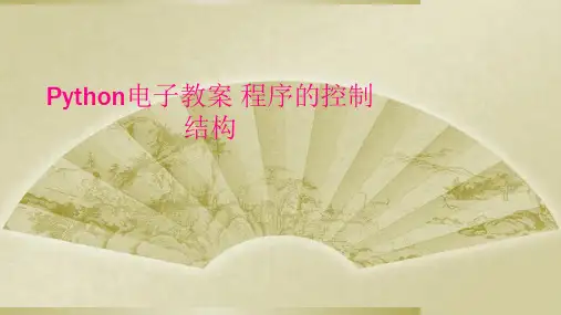 Python电子教案 程序的控制结构