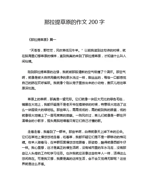 那拉提草原的作文200字
