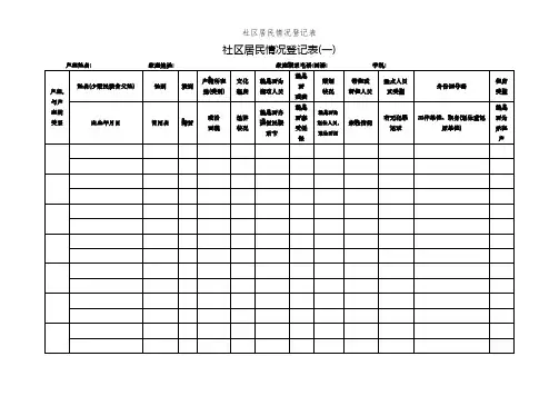 社区居民情况登记表