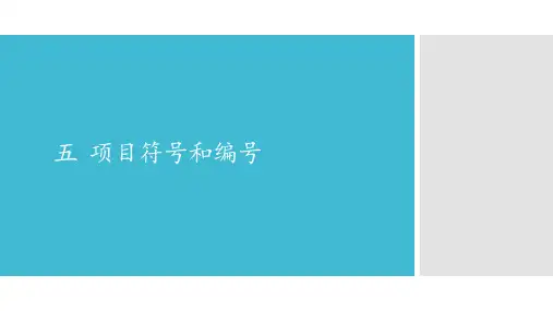 五  项目符号和编号