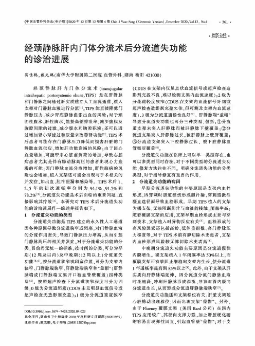 经颈静脉肝内门体分流术后分流道失功能的诊治进展