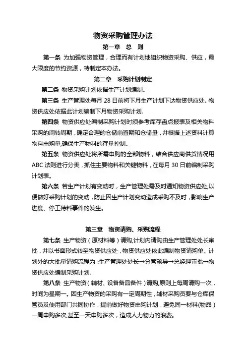 物资采购管理办法(修改后)