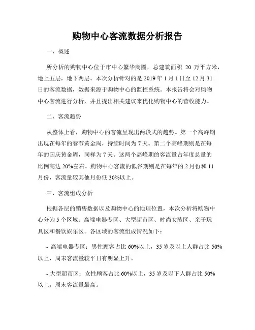购物中心客流数据分析报告