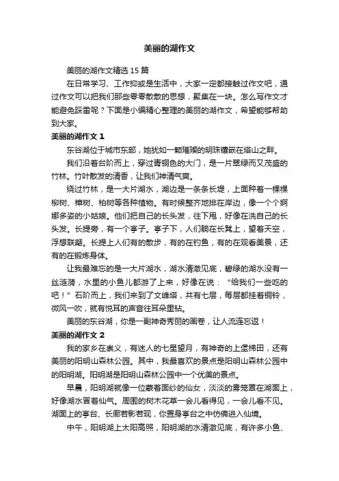 美丽的湖作文精选15篇