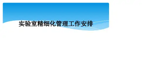 实验室精细化管理工作安排