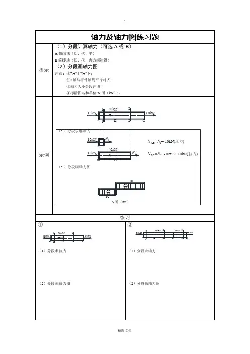 轴力及轴力图练习题