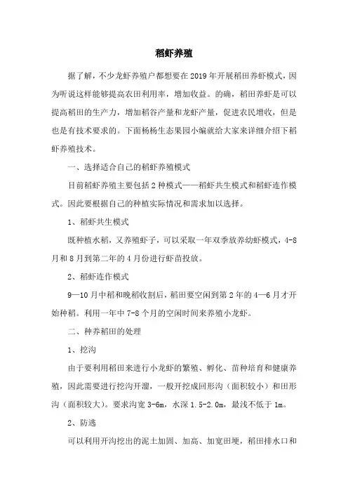 知识百科-稻虾养殖