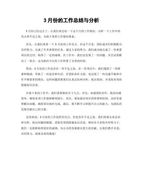 3月份的工作总结与分析