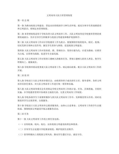 文明劝导大队日常管理制度