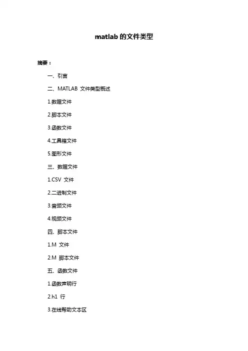 matlab的文件类型