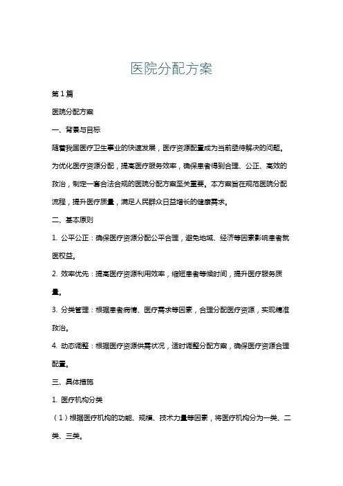 医院分配方案