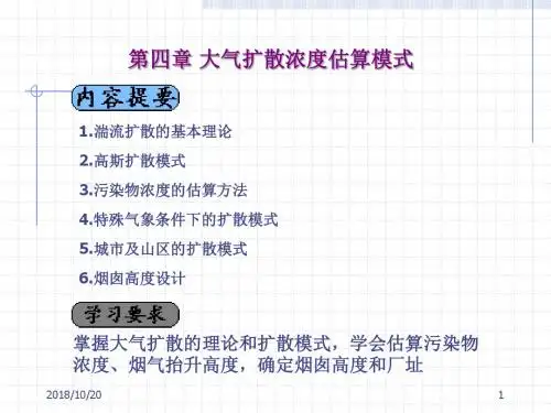 大气污染浓度估算模式资料