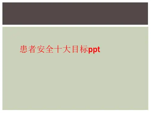 患者安全十大目标ppt
