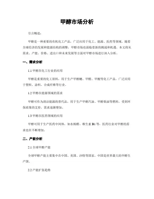 甲醇市场分析