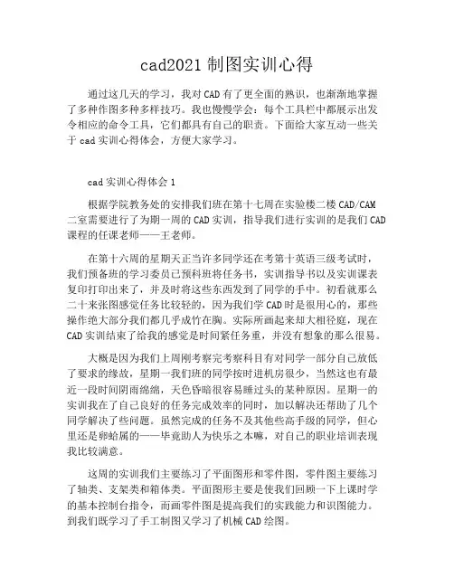 cad2021制图实训心得