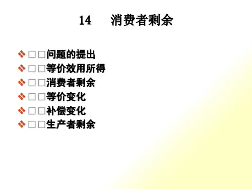 西方经济学消费者剩余