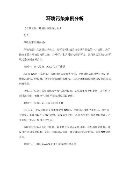 环境污染案例分析
