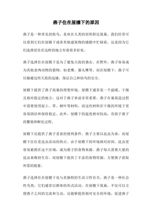 燕子住在屋檐下的原因