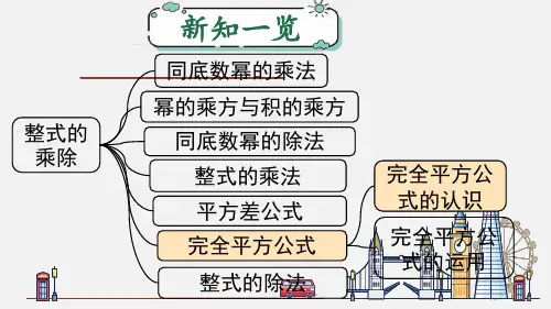 北师大版七年级数学下册第一章  整式的乘除6 第1课时 完全平方公式的认识