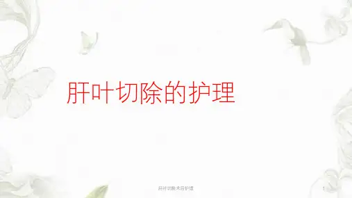 肝叶切除术后护理ppt课件