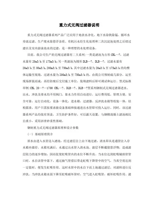 重力式无阀过滤器说明