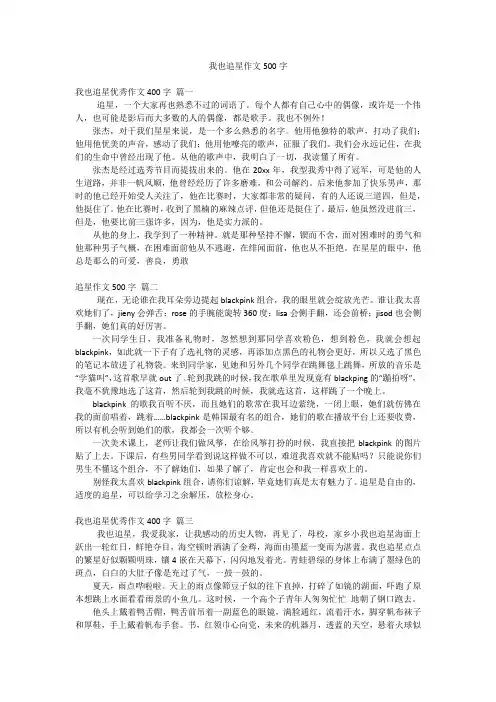 我也追星作文500字