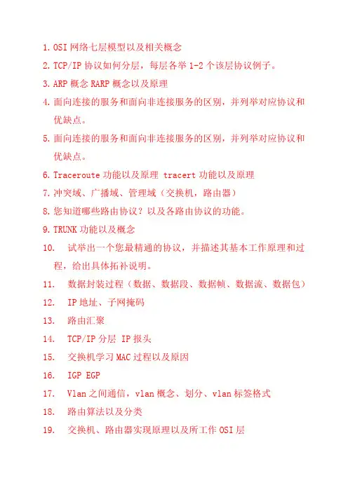华为数通要点