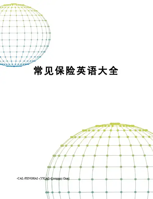 常见保险英语大全