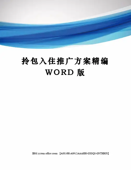 拎包入住推广方案定稿版