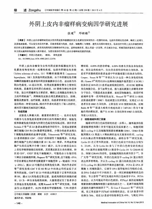 外阴上皮内非瘤样病变病因学研究进展
