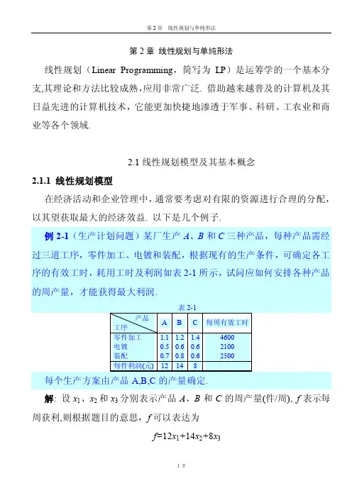 第2章——线性规划与单纯形法