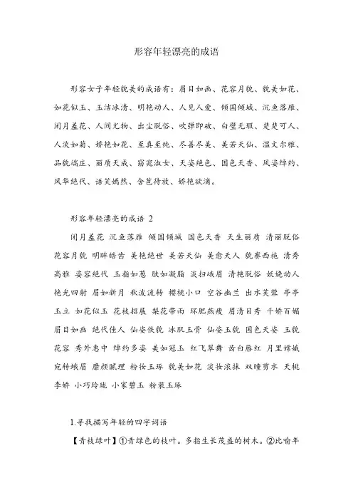形容年轻漂亮的成语