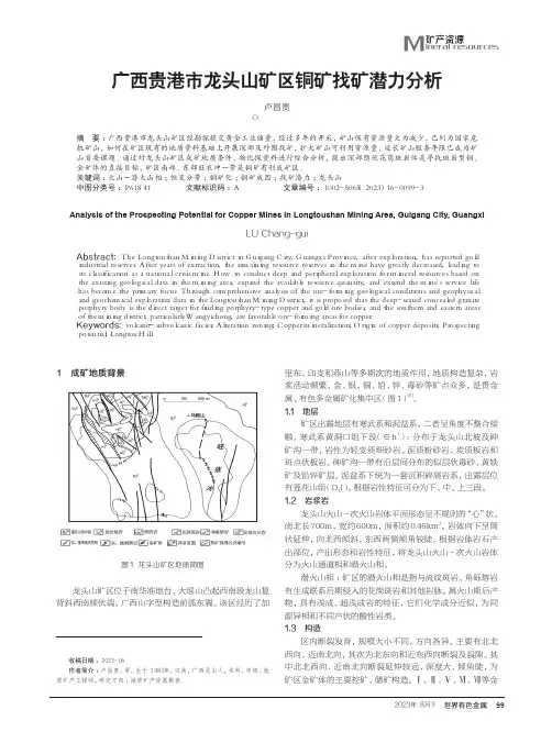 广西贵港市龙头山矿区铜矿找矿潜力分析